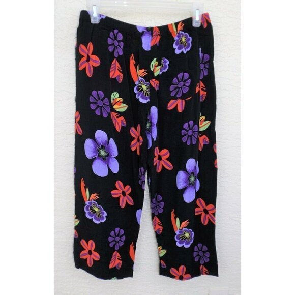 Chico's Design 1 (8-Small) multi-color floral elastic waist capri cropped - Picture 3 of 3